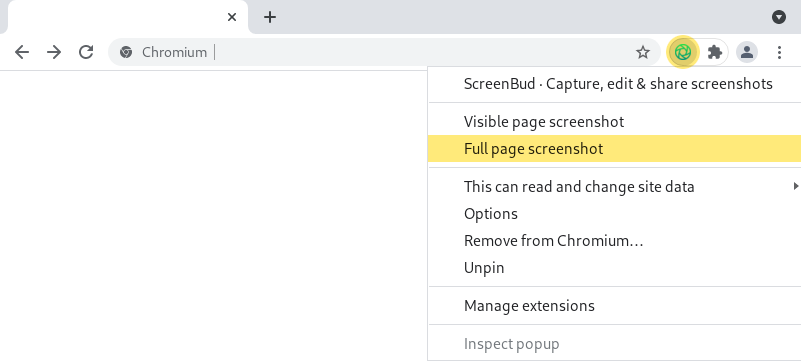 Take full page screenshot